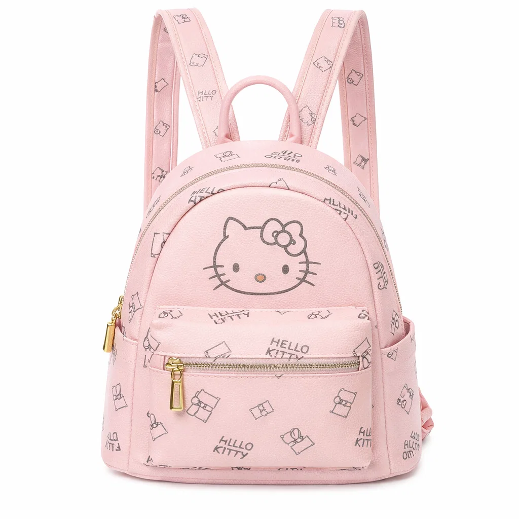 Mochila Hello Kitty Rosa Compacta con Cierre Frontal
